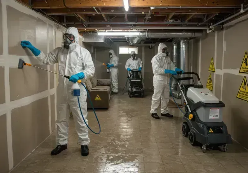 Basement Moisture Removal and Structural Drying process in Vernon Parish, LA